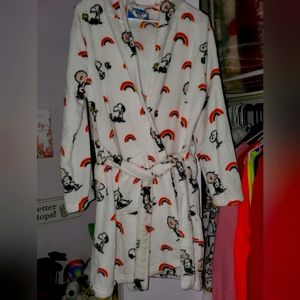 Ladies Berkshire Velvet Soft Hooded Rainbow Snoopy Robe